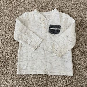 Cat & Jack toddler boys long sleeve button down henley tshirt top size 18 months